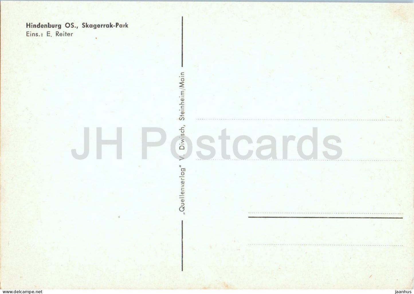 Hindenburg OS. - Zabrze - Skagerrak Park - Schlesien - Schlesien - alte Postkarte - Polen - unbenutzt