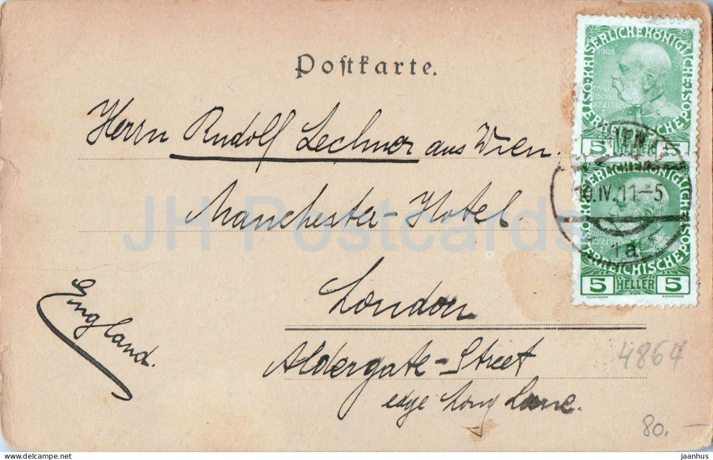 Attersee - Seestimmungen - vue sur le lac avec bateau - XX/8 - carte postale ancienne - 1911 - Autriche - oblitéré