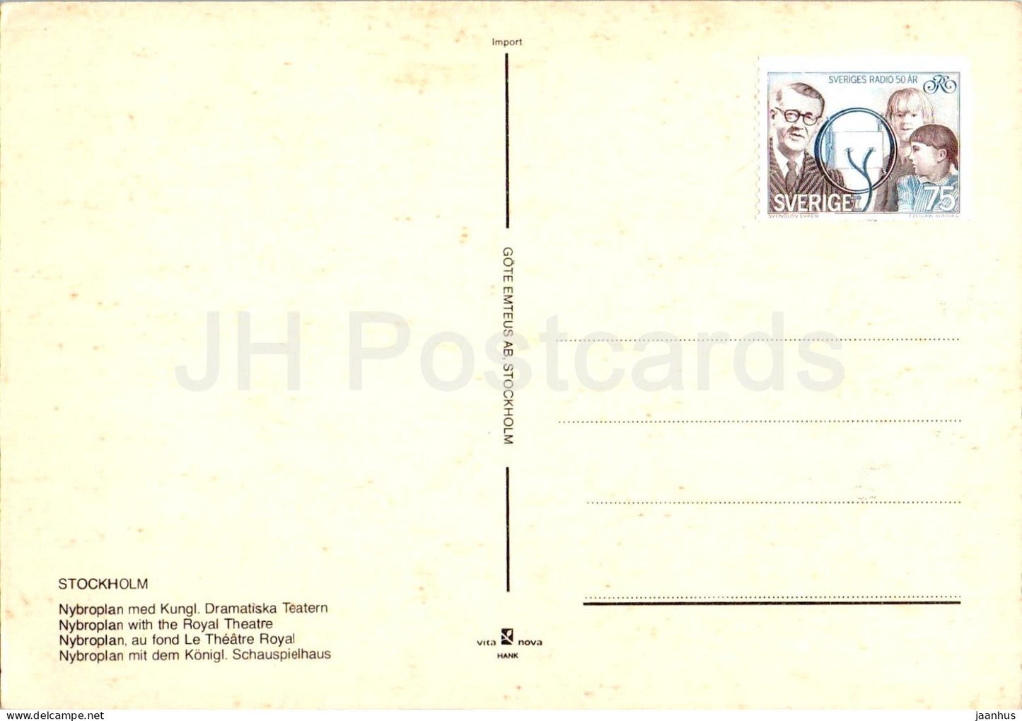 Stockholm - Nybroplan med Kungl Dramatiska Teatern - Königliches Theater - Bus - Auto - Schweden - gebraucht