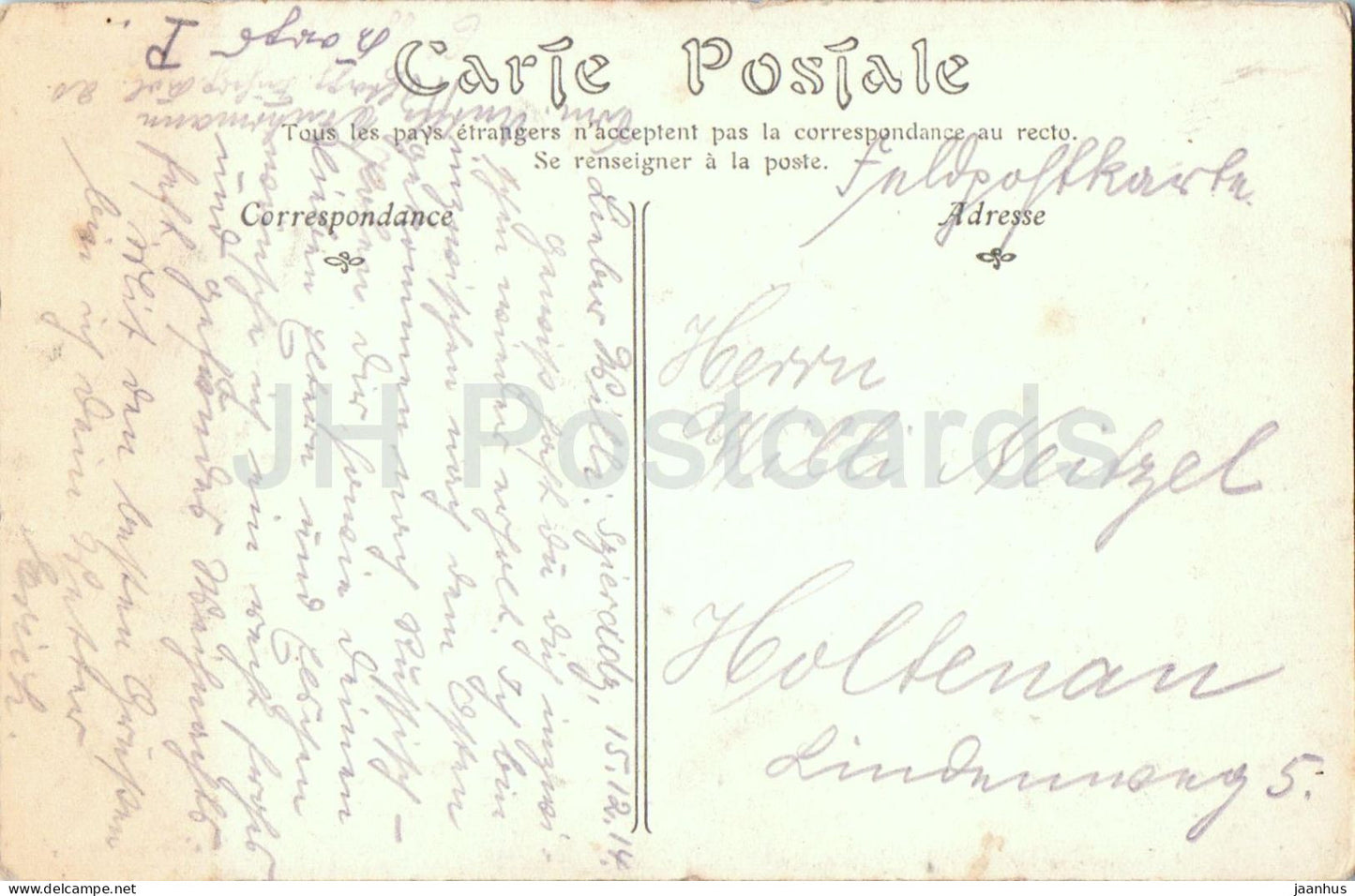 Berck - Carte postale ancienne de 140 cm, ornée de crabes et de vues marines - Feldpost - 1914 - France - Occasion