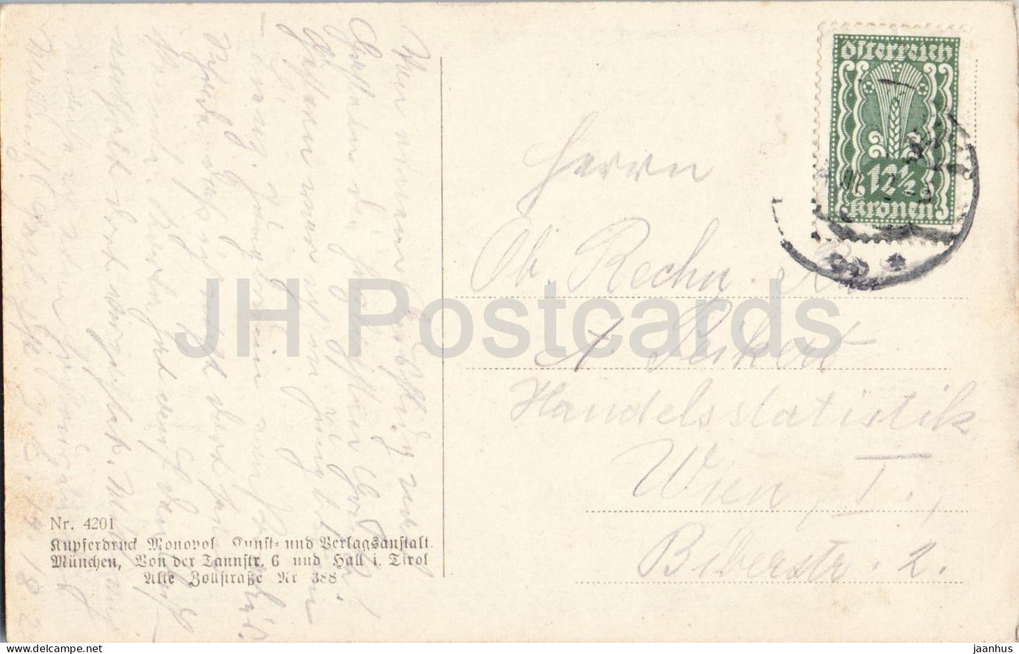 Bad Gastein 1012 m Salzburg - mountain spa town - No. 4201 - old postcard - 1920s - Austria - used