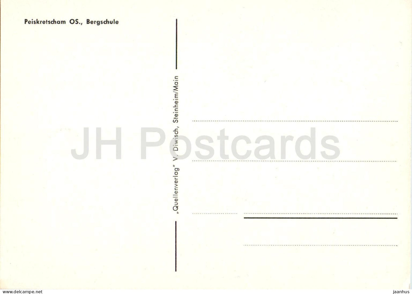 Peiskretscham OS. - Pyskowice - Bergschule - Mining school - Schlesien - Silesia - old postcard - Poland - unused