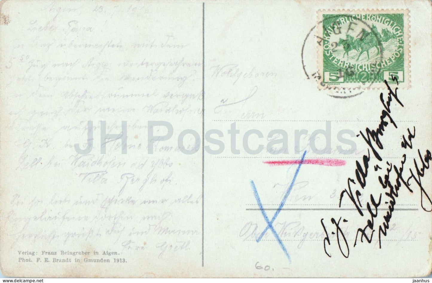 Aigen Schlagl - vallée panoramique - 1916 - carte postale ancienne - Autriche - d'occasion