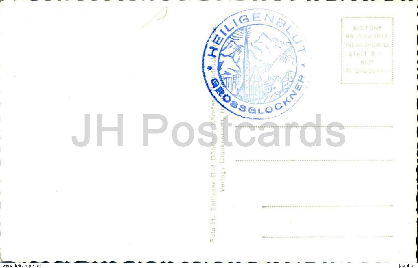 Heiligenblut 1301 m mit Großglockner 3798 m - Dorf - Kirche - Berge - alte Postkarte - Österreich - unbenutzt