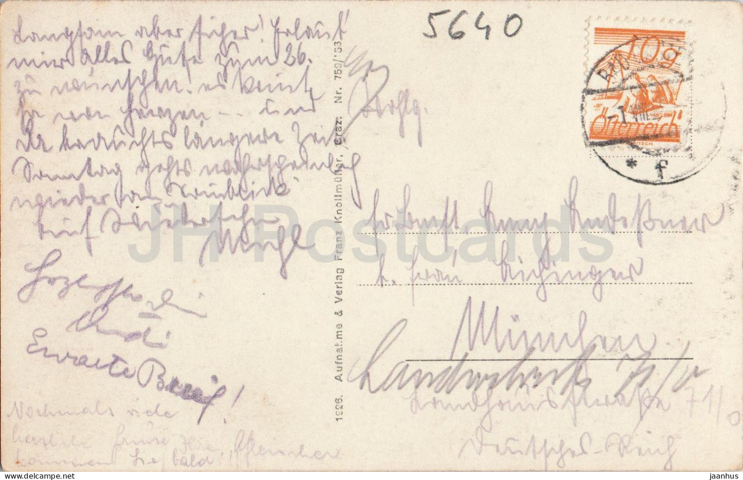 Tauernbahn - Bad Gastein 1012 m mit Gamskarkogel - No. 759/53 - old postcard - 1920s - Austria - used