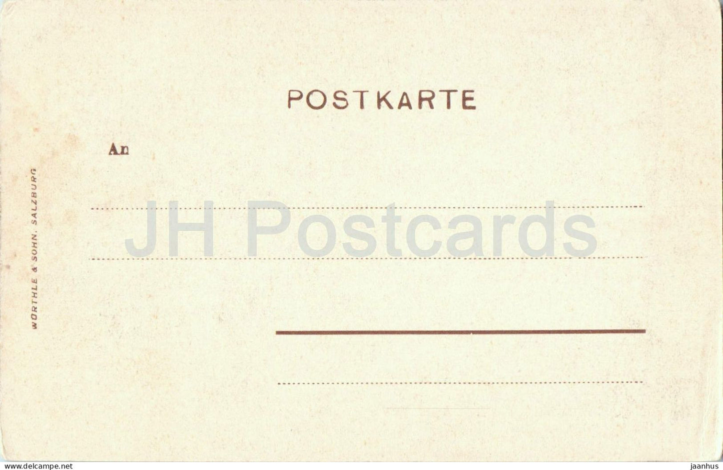 Hellbrunn - Monats-Schlossl - Horse statue and pond with castle view - old postcard - Austria - unused