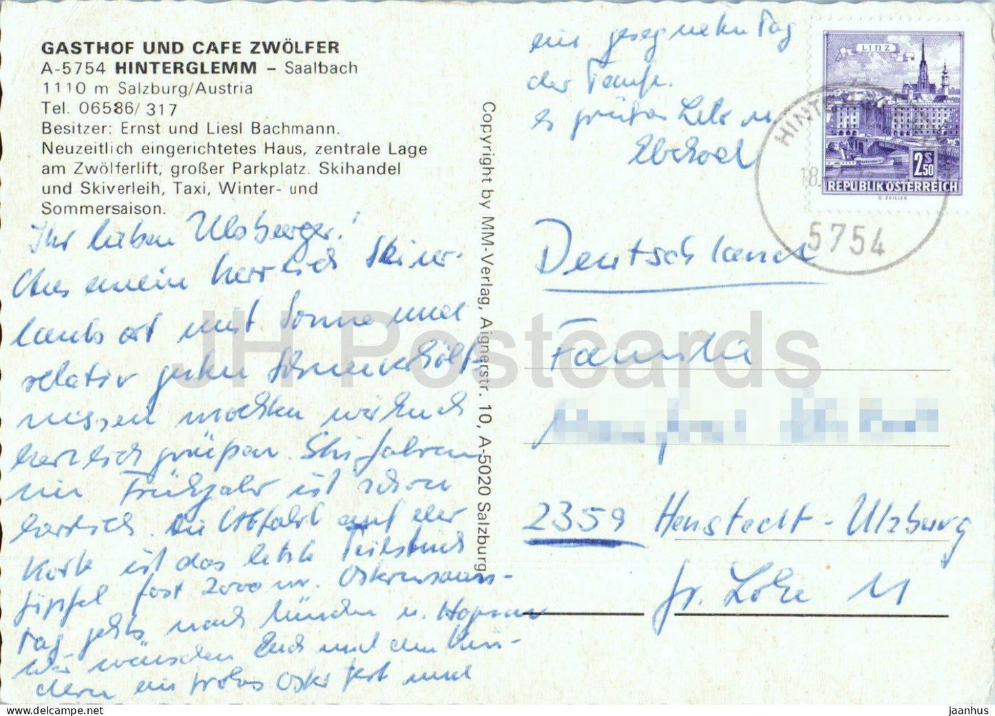 Gasthof und Cafe Zwolfer - Hinterglemm - Saalbach - Hotel - Skigebiet - Winterszene - A-5020 - Österreich - gebraucht