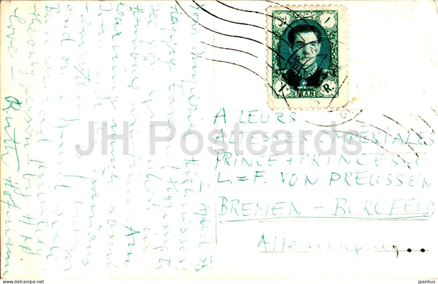 Darband Hotel - Elburs - hotel - mountain view - sent to L F prince of Prussia old postcard - photo - 1956 - Iran - used