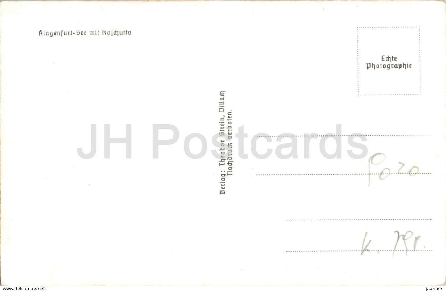 Klagenfurt See mit Koschutta - panoramic view with lake piers - photo - old postcard - Austria - unused