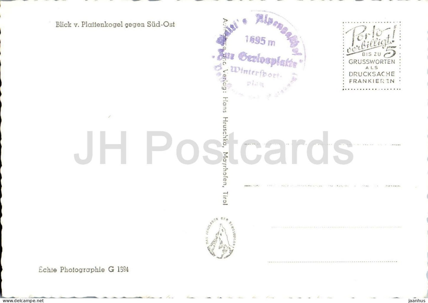 Blick v. Plattenkogel gegen Süd-Ost - Bergpanorama - Alpenblick - 1694 - alte Postkarte - Österreich - unbenutzt