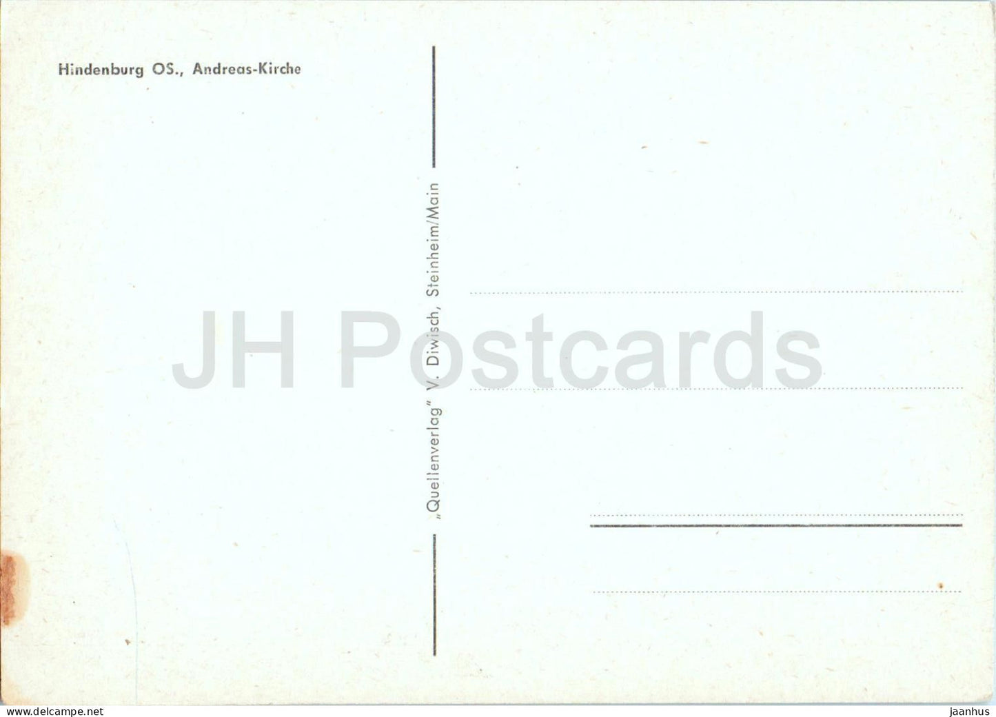 Hindenburg OS. - Zabrze - Andreas Kirche - St. Andrews Church - Schlesien - Silesia - old postcard - Poland - unused