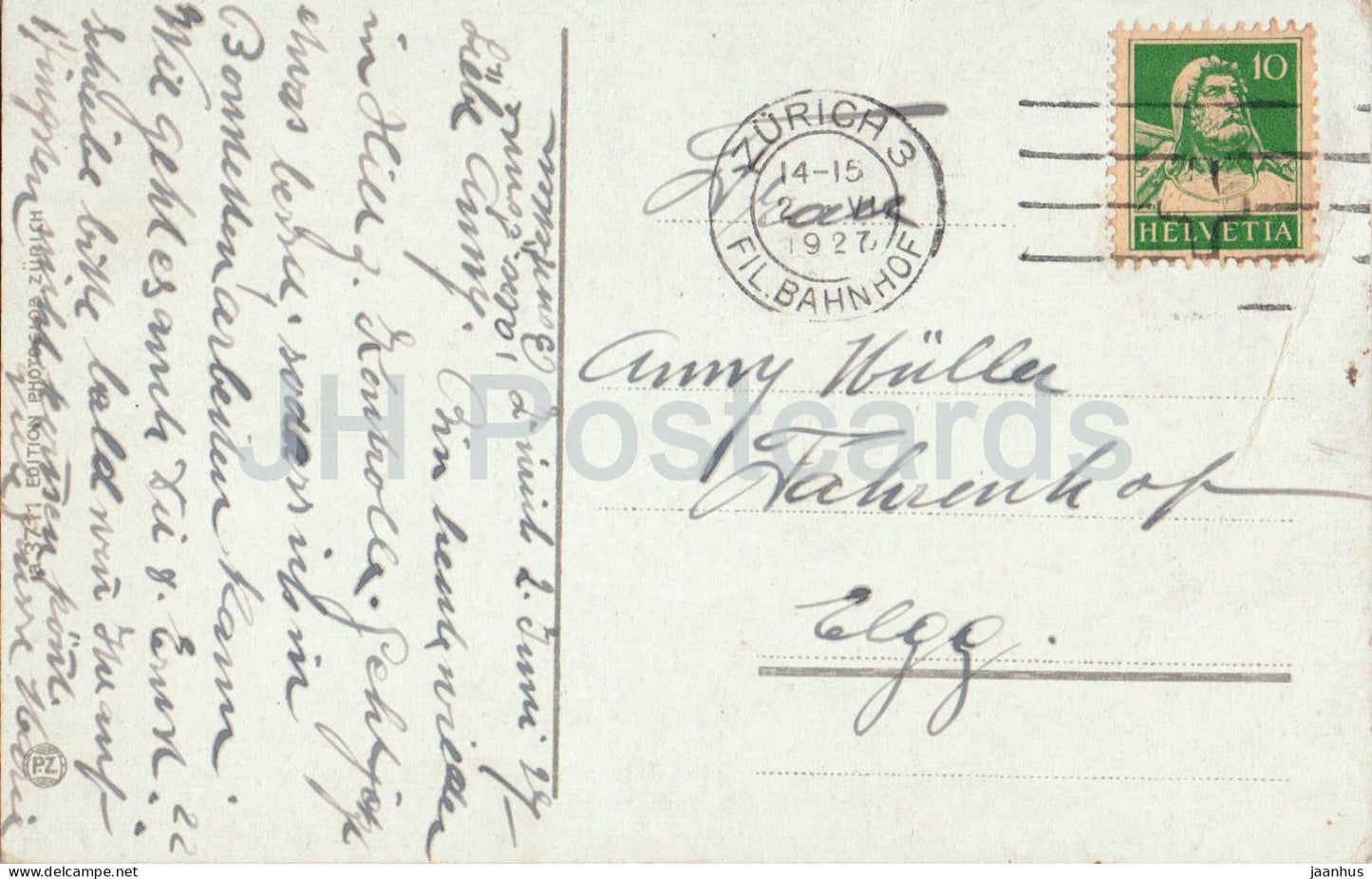 Zurich - Tonhalle - carte postale ancienne - 1927 - Suisse - d'occasion