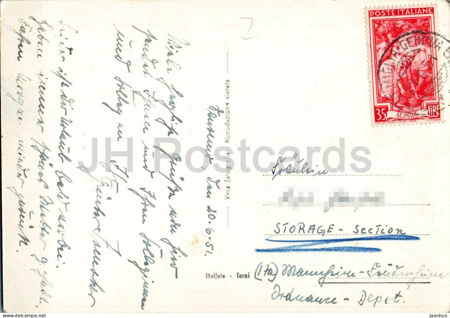 Sanremo - Blumenriviera - Kaiserin-Promenade - Sonnenuntergang - San Remo - alte Postkarte - 1951 - Italien - gebraucht