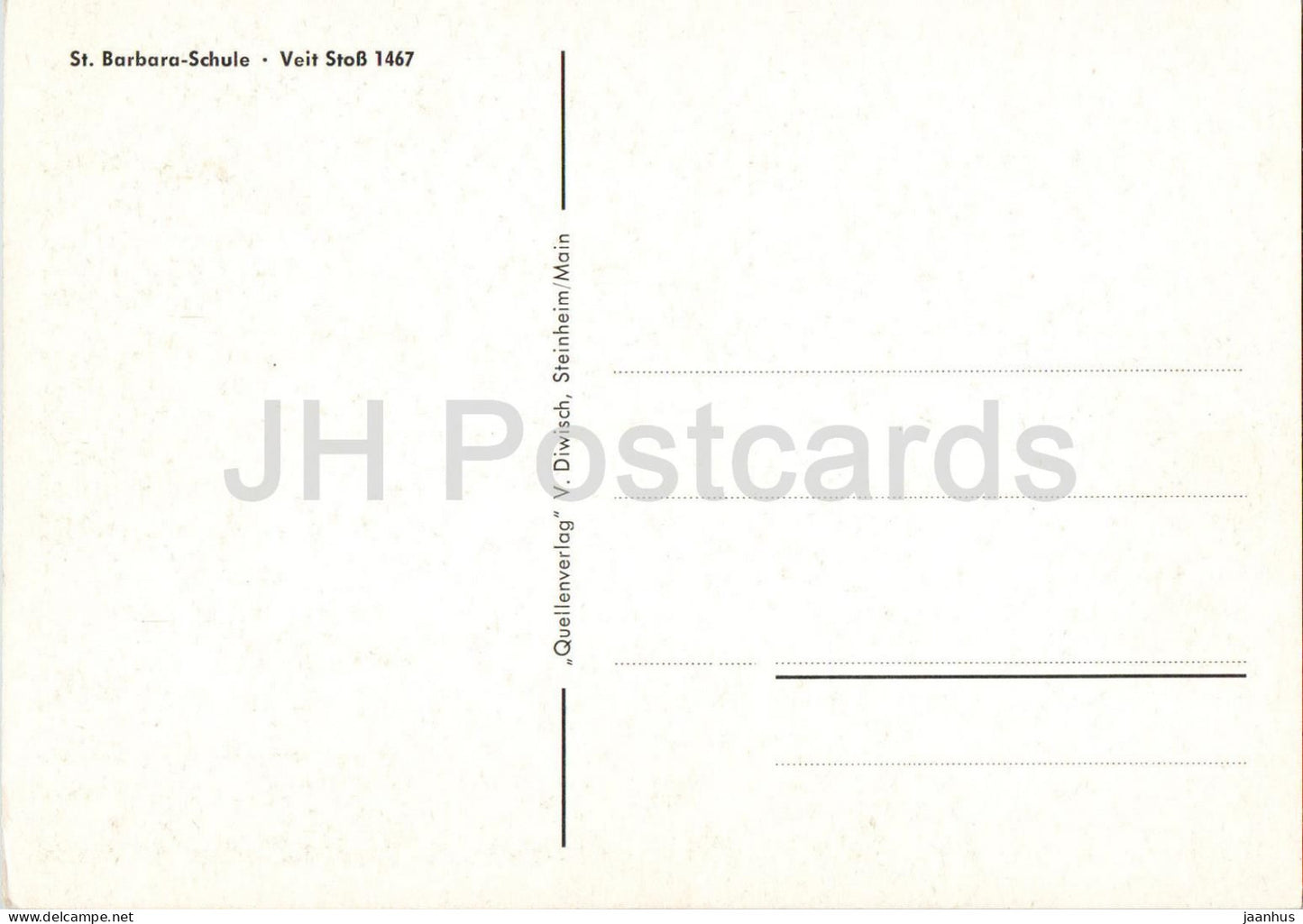 St. Barbara Schule - Veit Stoss 1467 - Schlesien - Silesia - old postcard - Poland - unused
