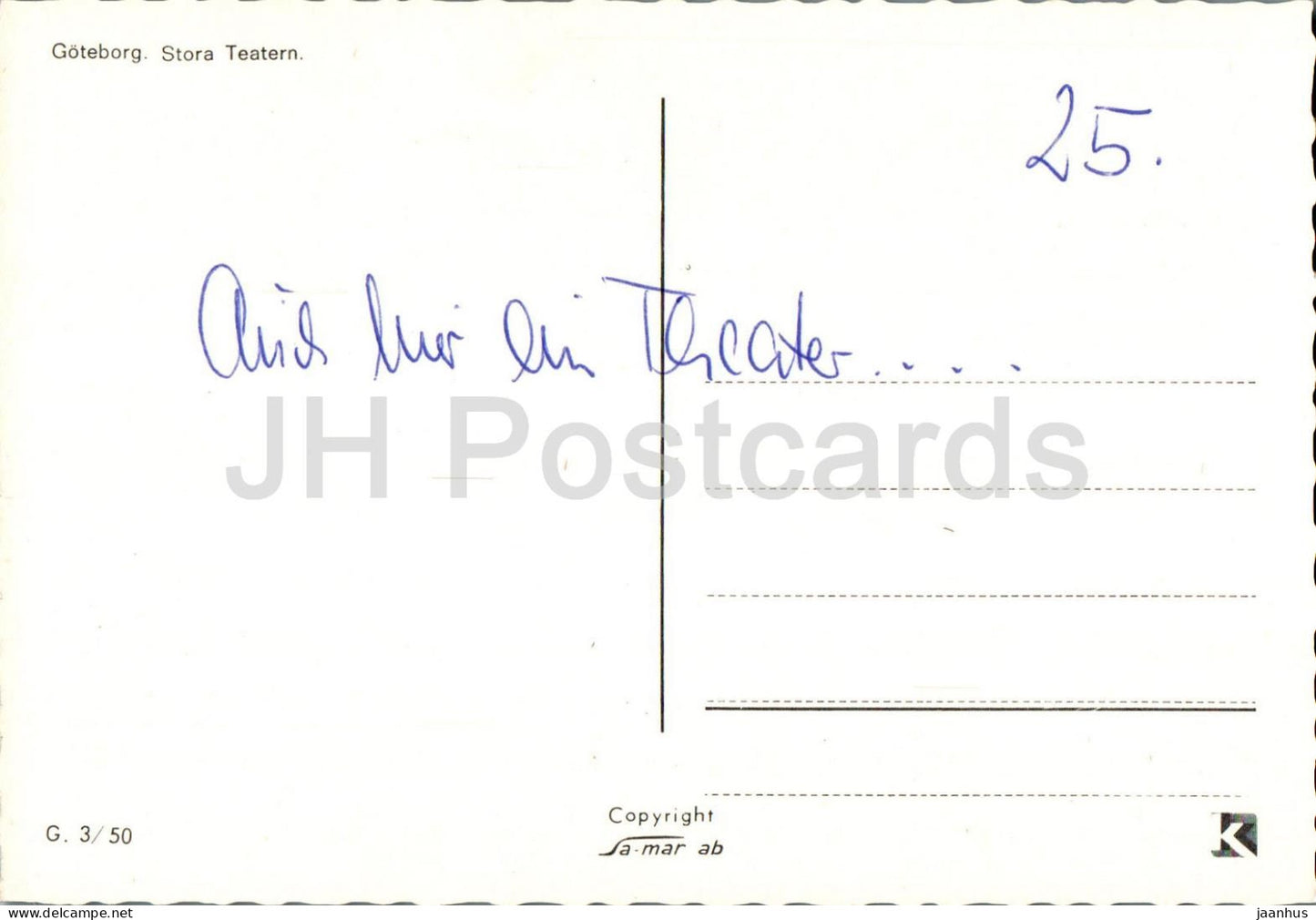Goteborg - Stora Teatern - The Great Theatre - 3/50 - Sweden - used