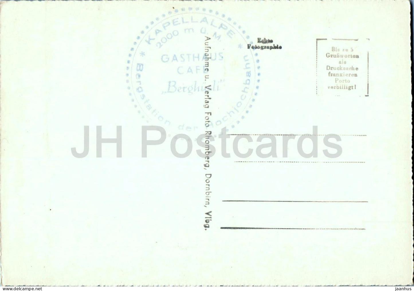 View from the Kapellalpe to Scesaplana 2967 m and Zimba 2645 m - mountains - 3786 - old postcard - Austria - unused