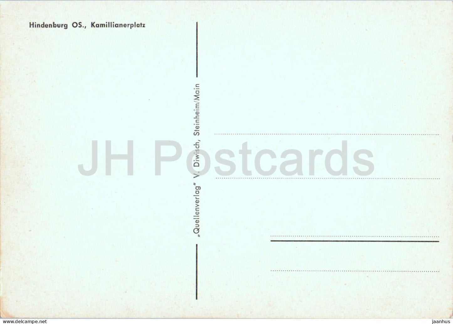 Hindenburg OS. - Zabrze - Kamillianerplatz - Kamillian Square - Schlesien - Silesia - old postcard - Poland - unused