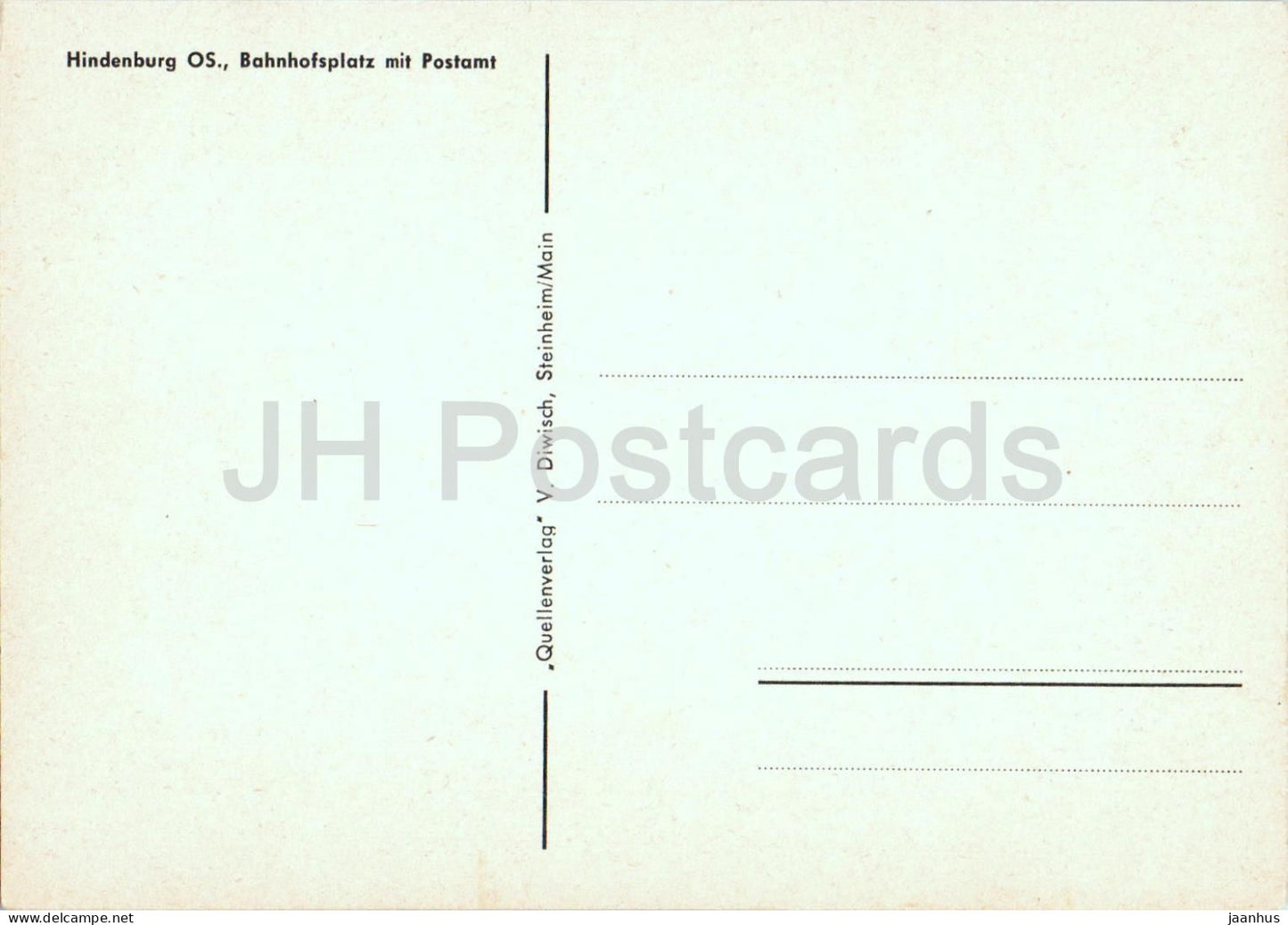Hindenburg OS. - Zabrze - Bahnhofsplatz mit Postamt - Schlesien - Schlesien - alte Ansichtskarte - Polen - unbenutzt