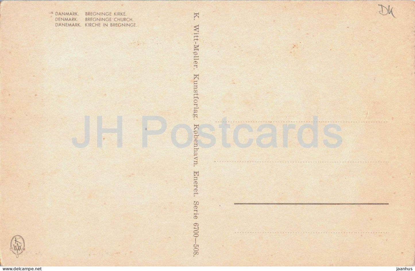 Dänemark Bregninge Kirke - Bregninge Kirche - Kirchfriedhof - Serie 6700 - 508 - alte Postkarte - Dänemark - unbenutzt