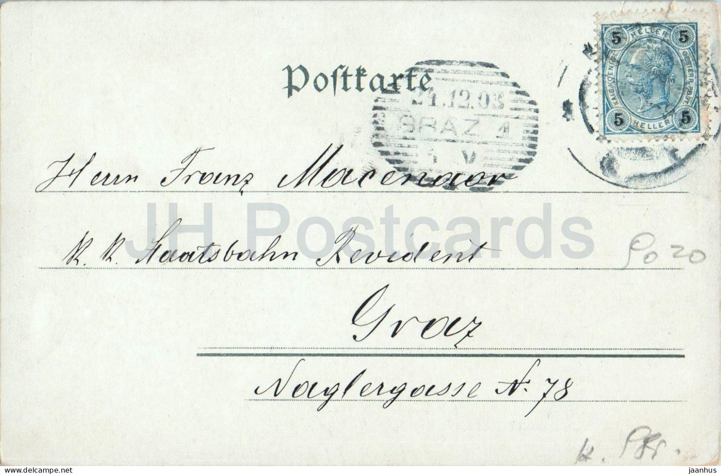 Klagenfurt - Lindwurm Denkmal - Monument de la Fontaine du Dragon - N° 166 - carte postale ancienne - 1903 - Autriche - utilisé