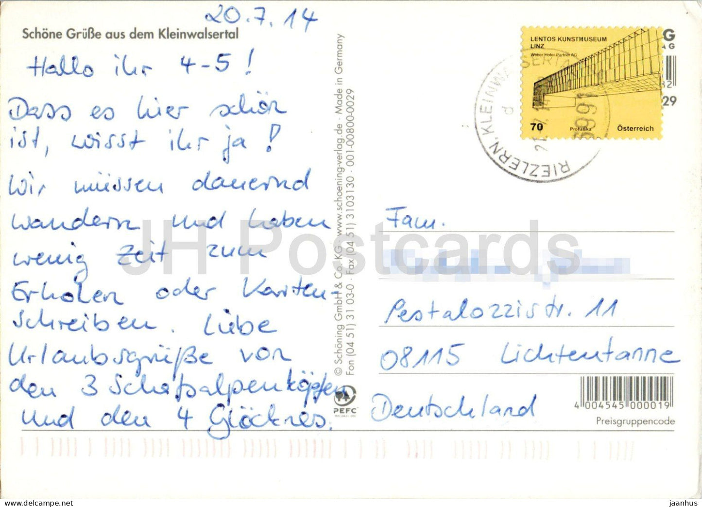 Kleines Walsertal - Grusse aus dem Kleinwalsertal - Hirschegg - Baad - Mittelberg - Riezlern - cow 2014 - Austria - used