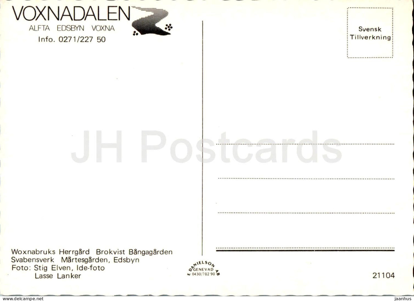 Voxnadalen - Woxnabruks Herrgard - Brokvist Bangagarden - Svabensverk - multiview - 21104 - Suède - inutilisé