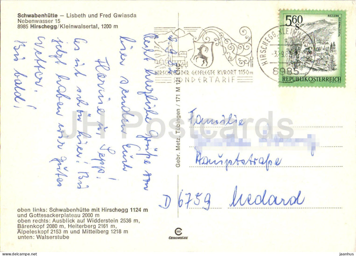 Schwabenhutte - Hirschegg im Kleinwalsertal - mountain hut - restaurant interior - multiview - 1982 - Austria - used