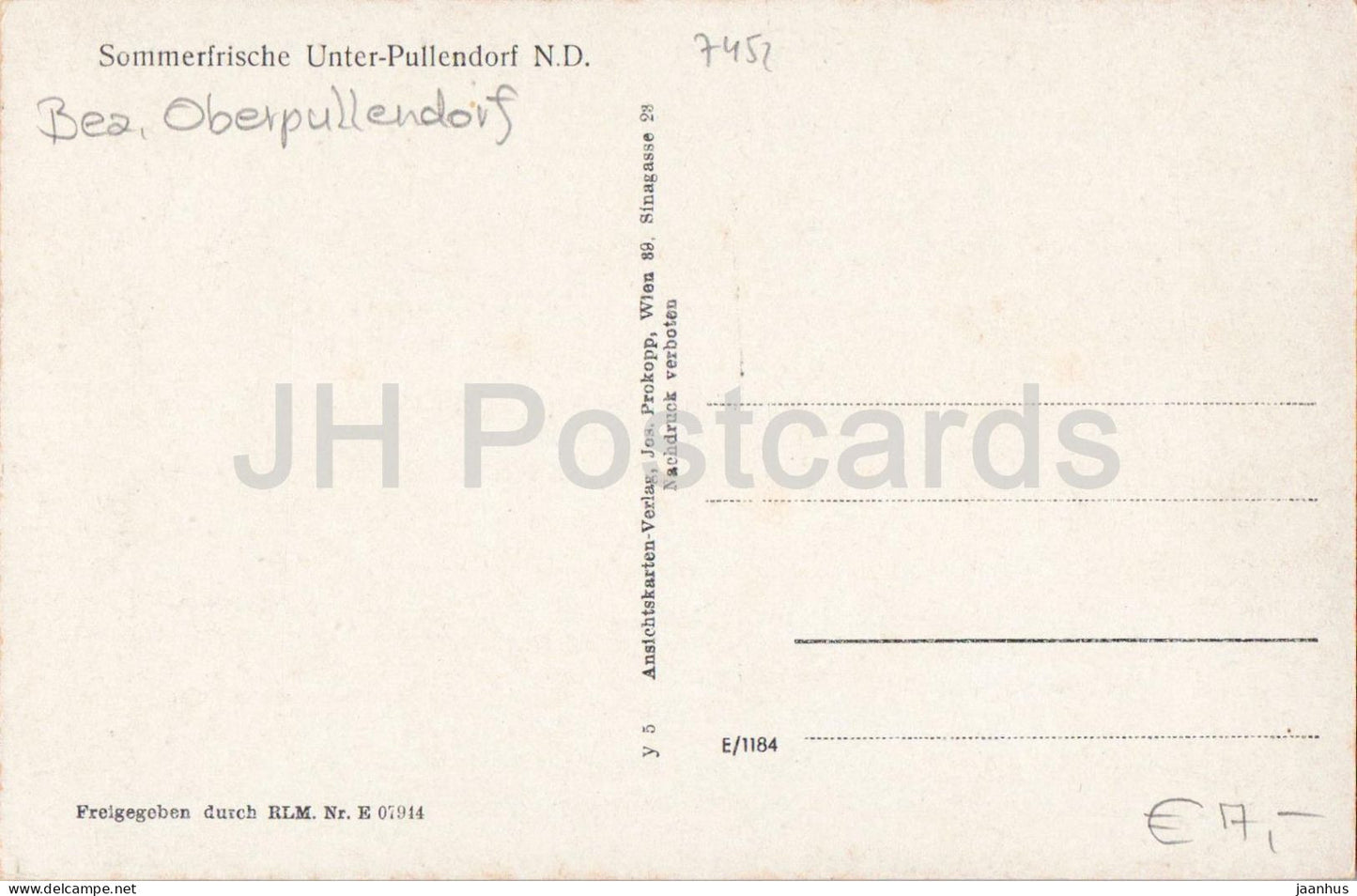 Unterpullendorf ND - rue du village - clocher de l'église - maisons rurales - vieille carte postale - Autriche - non utilisée