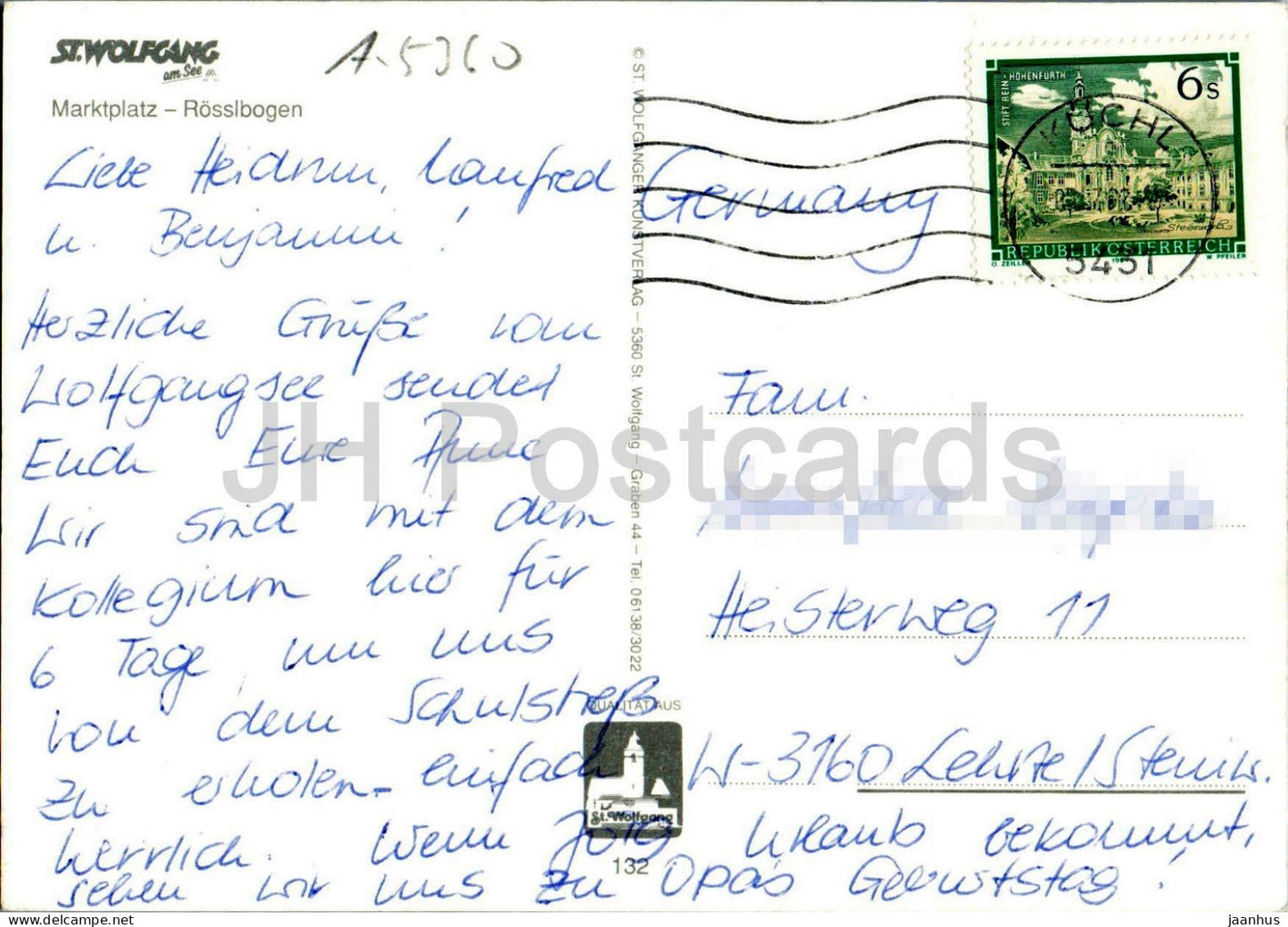 St. Wolfgang - Marktplatz - Rosslbogen - horse carriage - street - 132 - Austria - used