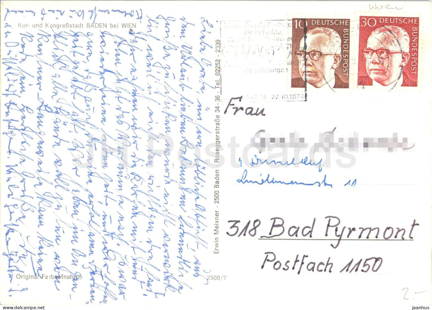 Baden - Kur- und Kongressstadt Baden bei Wien - Kurhaus - Blumenuhr - multiview - 2500/7 - Austria - used