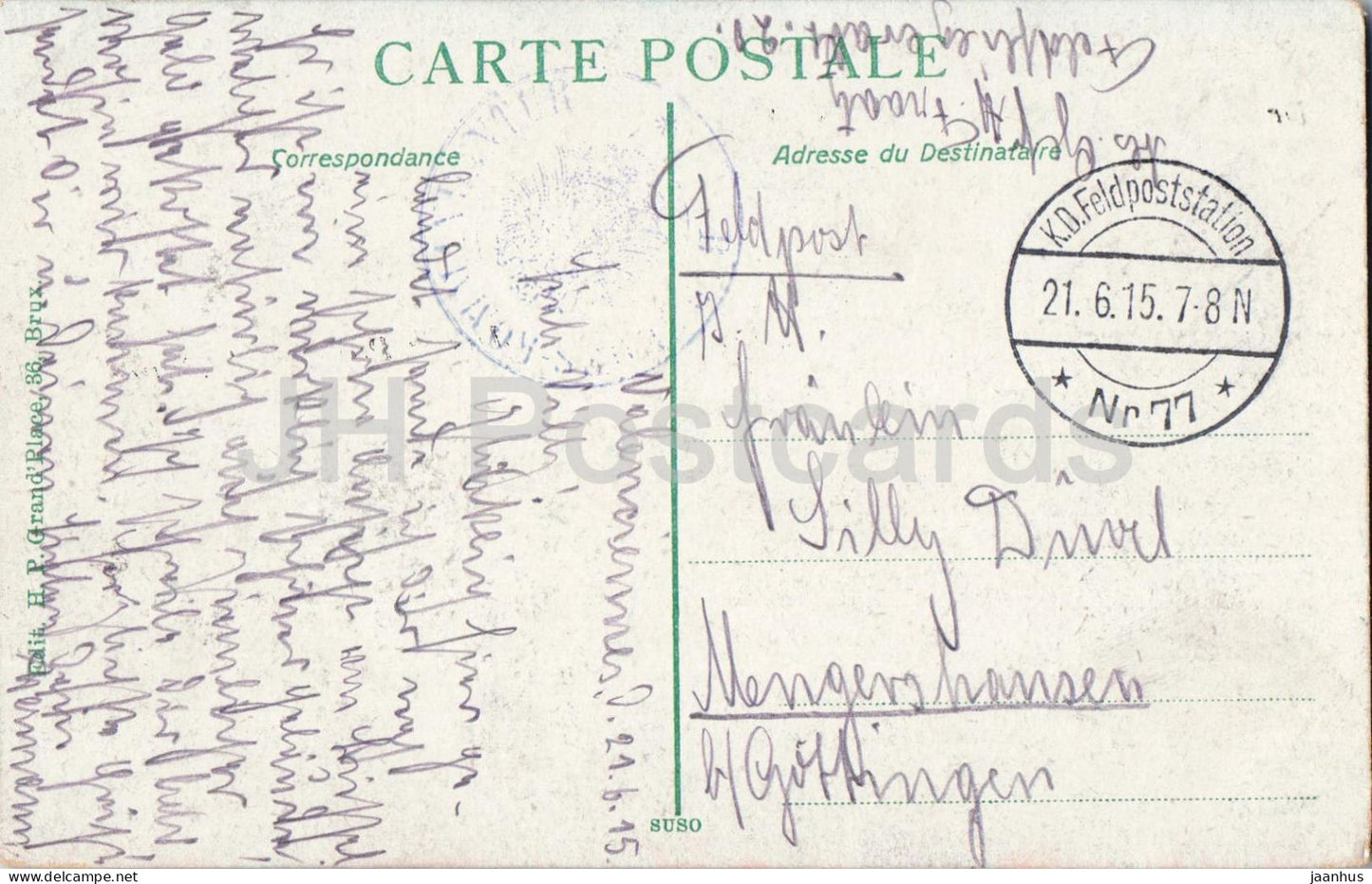 Brussels - Bruxelles - Palais de Justice Panorama - Justiz Palast - Feldpost - old postcard - 1915 - Belgium - used