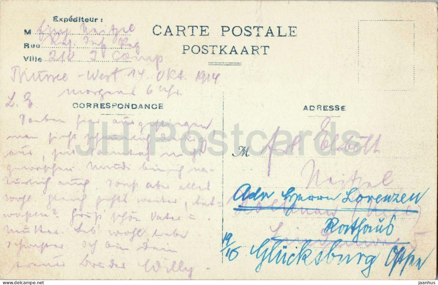 Bruxelles - Brussels - Theatre Royal de la Monnaie - theatre - old postcard - 1914 - Belgium - used