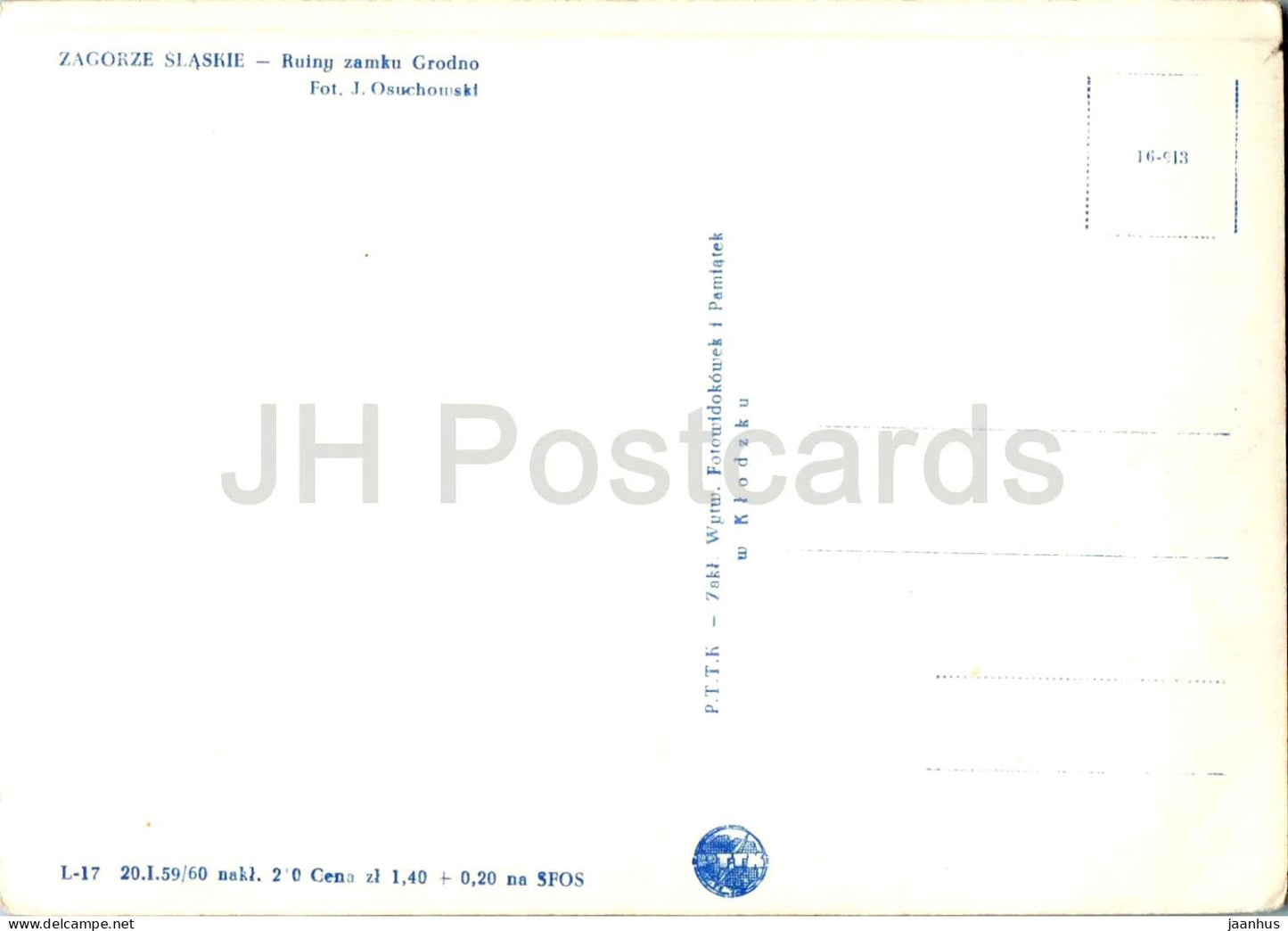 Zagorze Slaskie - Ruiny zamku Grodno - Ruinen der Burg Grodno - 16-913 - alte Postkarte - Polen - unbenutzt