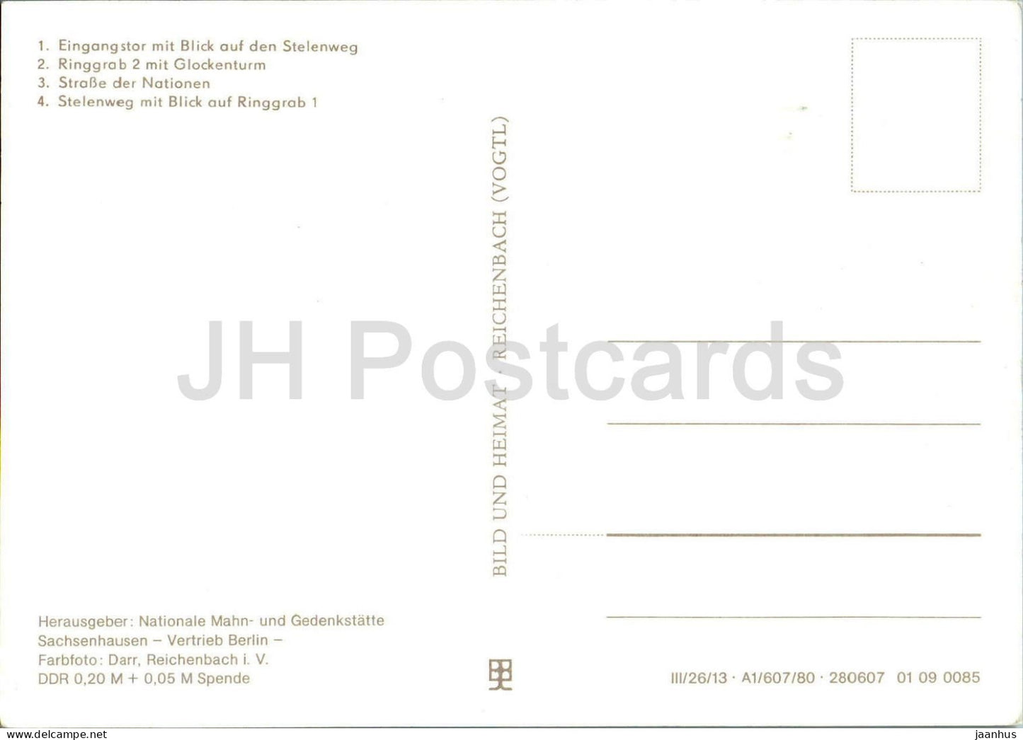 Buchenwald National Memorial - Eingagnstor - Ringgrab - Stelenweg - Multiview - Germany DDR - unused