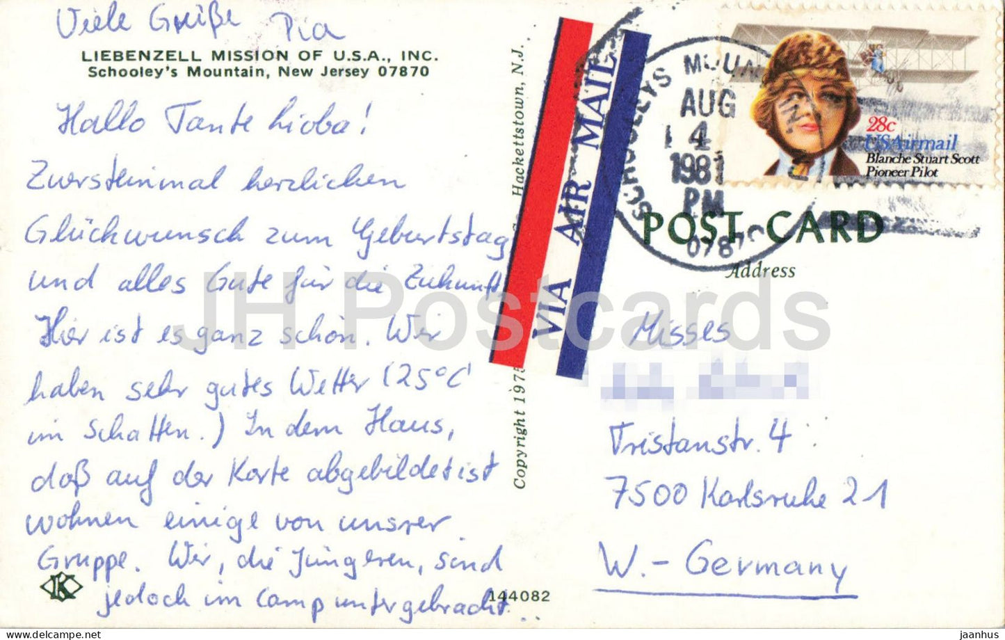 Liebenzeller Mission USA - Schooley’s Mountain New Jersey - Missionshaus - 1981 - USA - gebraucht