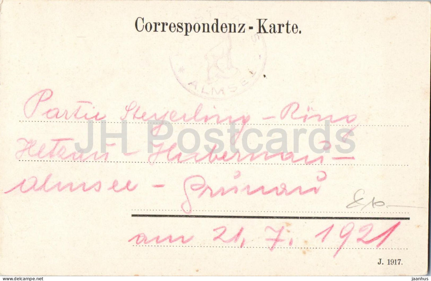 Die Oedseen am Ring bei Steyrling Bernerau - 810 - carte postale ancienne - 1921 - Autriche - utilisé