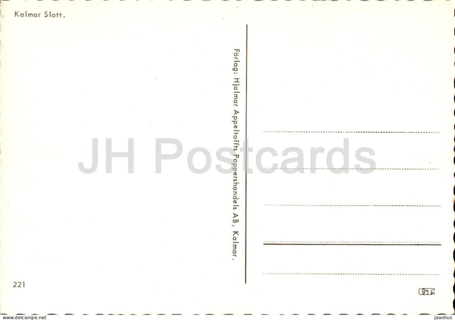 Kalmar Slott - château - bateau - 221 - Suède - inutilisé