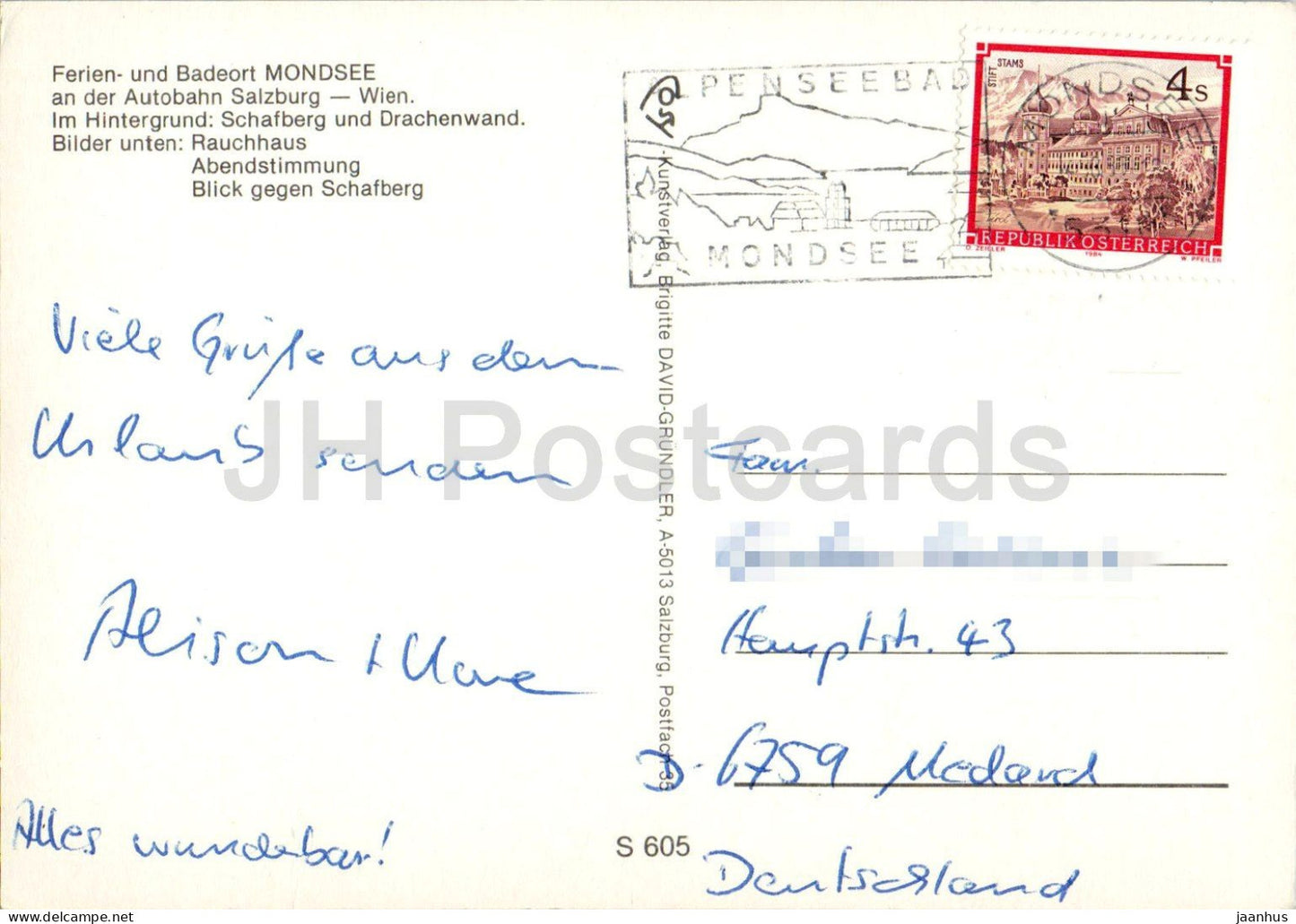 Urlaubsort Mondsee - Salzkammergut - lake - village - church - sailing - sunset - multiview - 605 - Austria - used