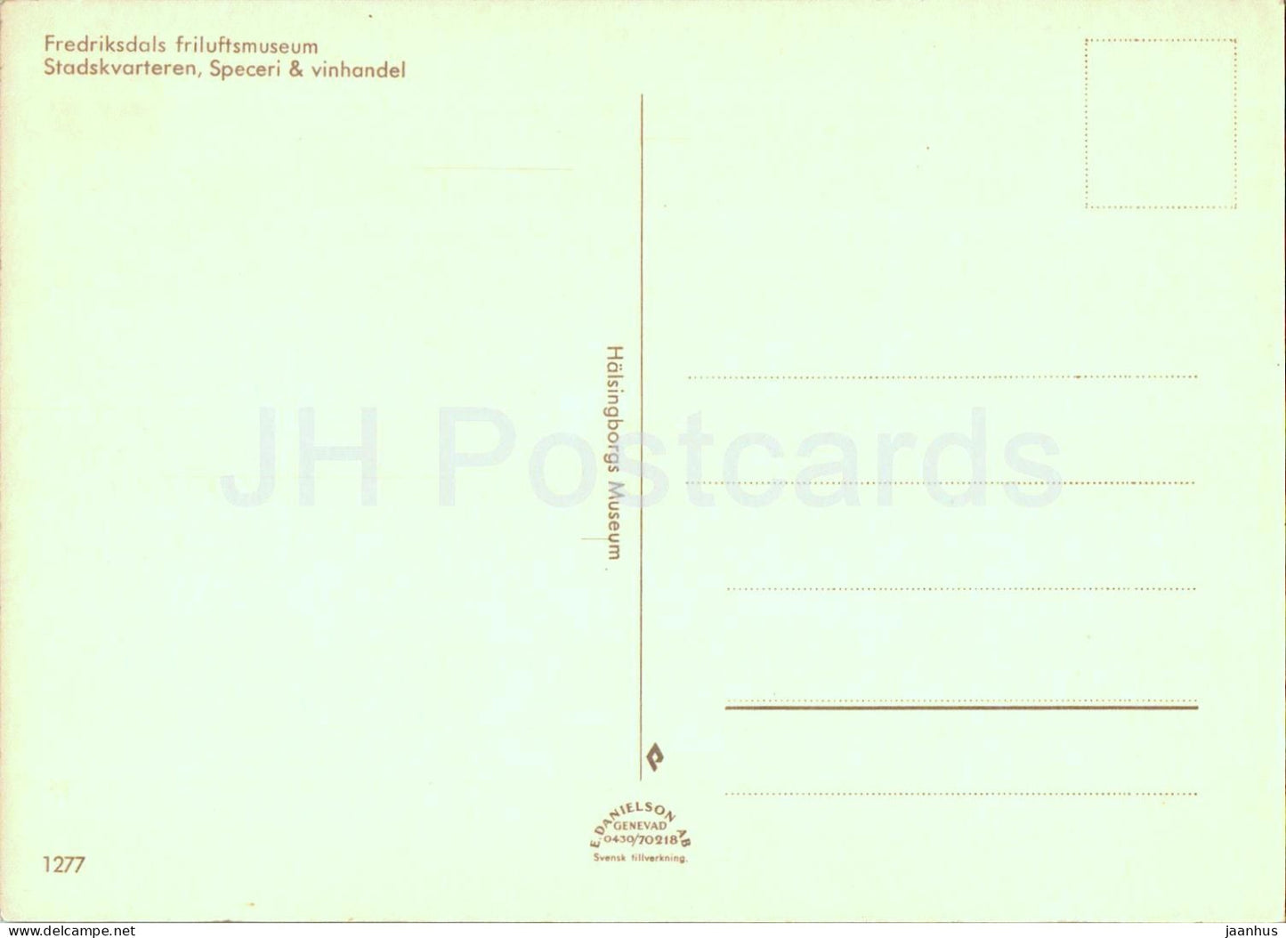 Fredriksdals friluftsmuseum - Stadskvarteren - Speceri - vinhandel - Wine spices shop - museum - 1277 - Sweden - unused