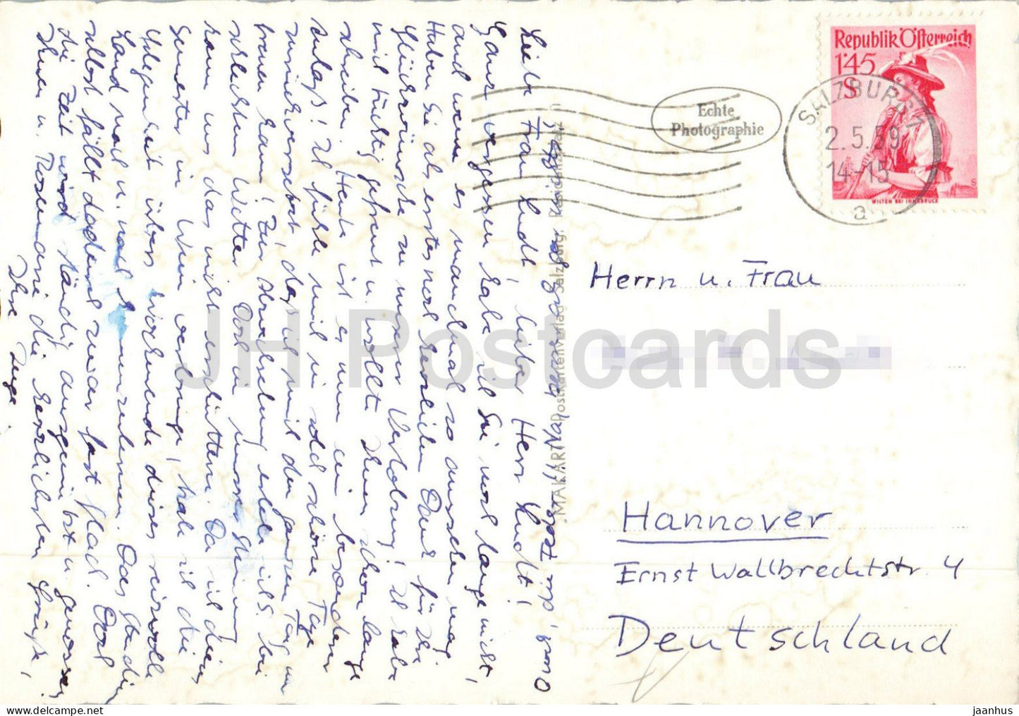 Salzburg von Mulln – Stadtansicht – Festung – Fluss – 379 – alte Postkarte – 1959 – Österreich – gebraucht