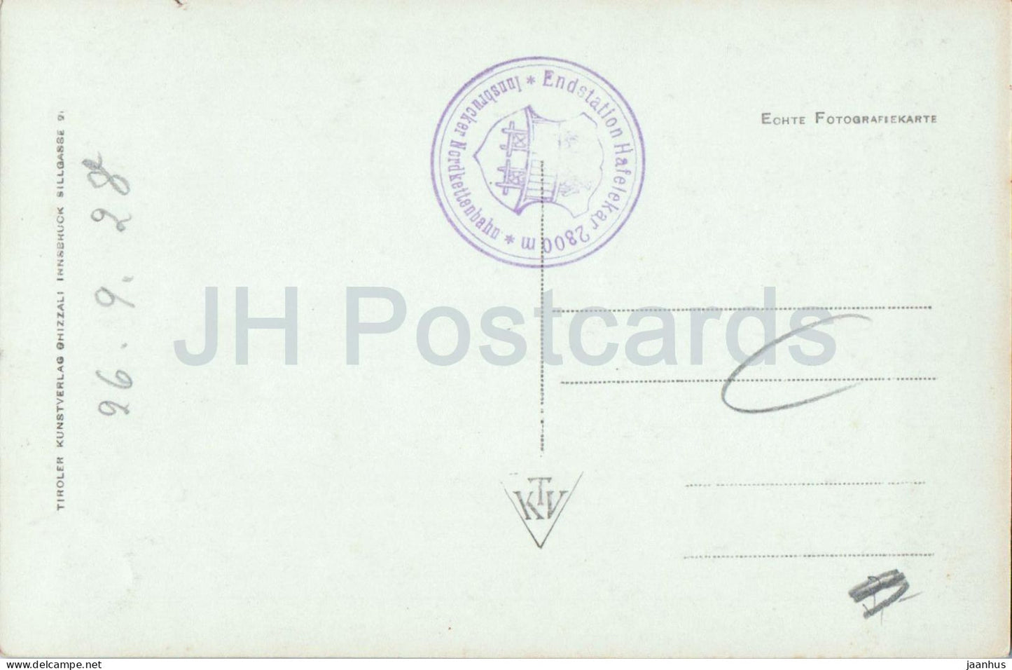 Innsbrucker Nordkettenbahn - Gare Seegrube - Brandjoch u. Sattlspitzen - carte postale ancienne - 1928 - Autriche - inutilisée