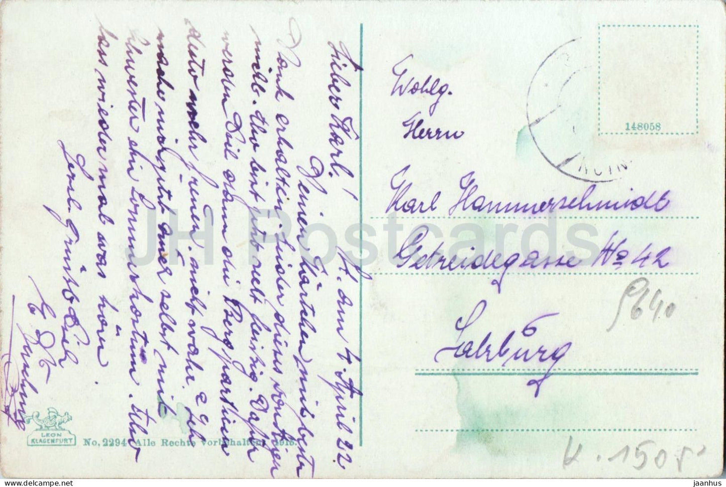 Kellerwandgruppe von der oberen Missoria - montagnes - Alpes - N° 2294 - carte postale ancienne - 1922 - Autriche - utilisé