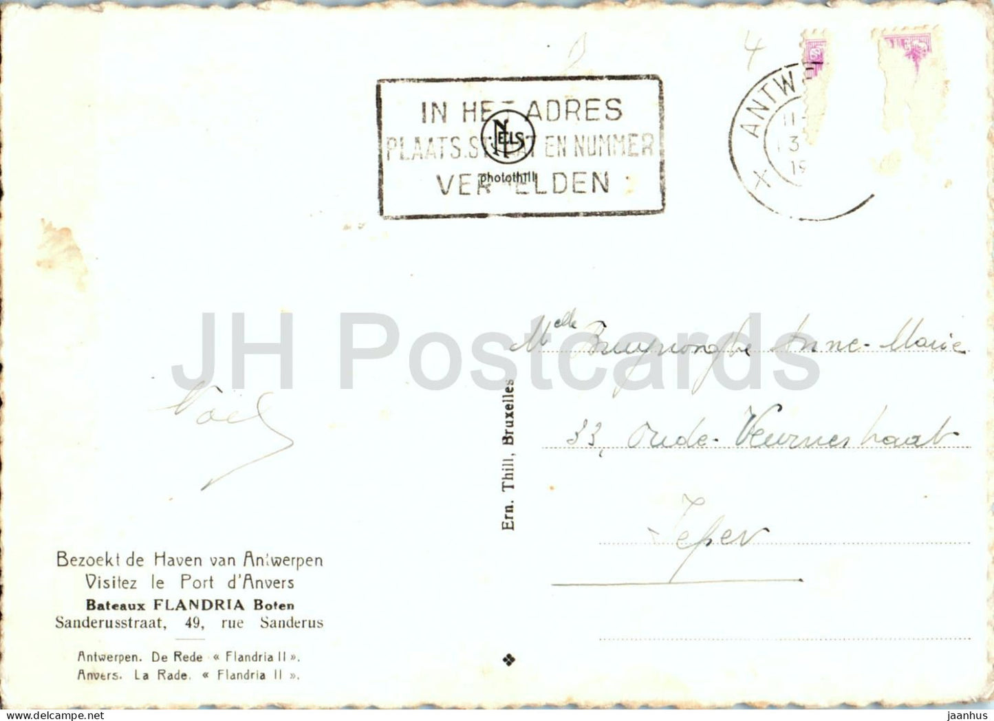 Antwerpen - De Rede Flandria II - harbour - boat - ship Havenrondvaart - old postcard - Belgium - used