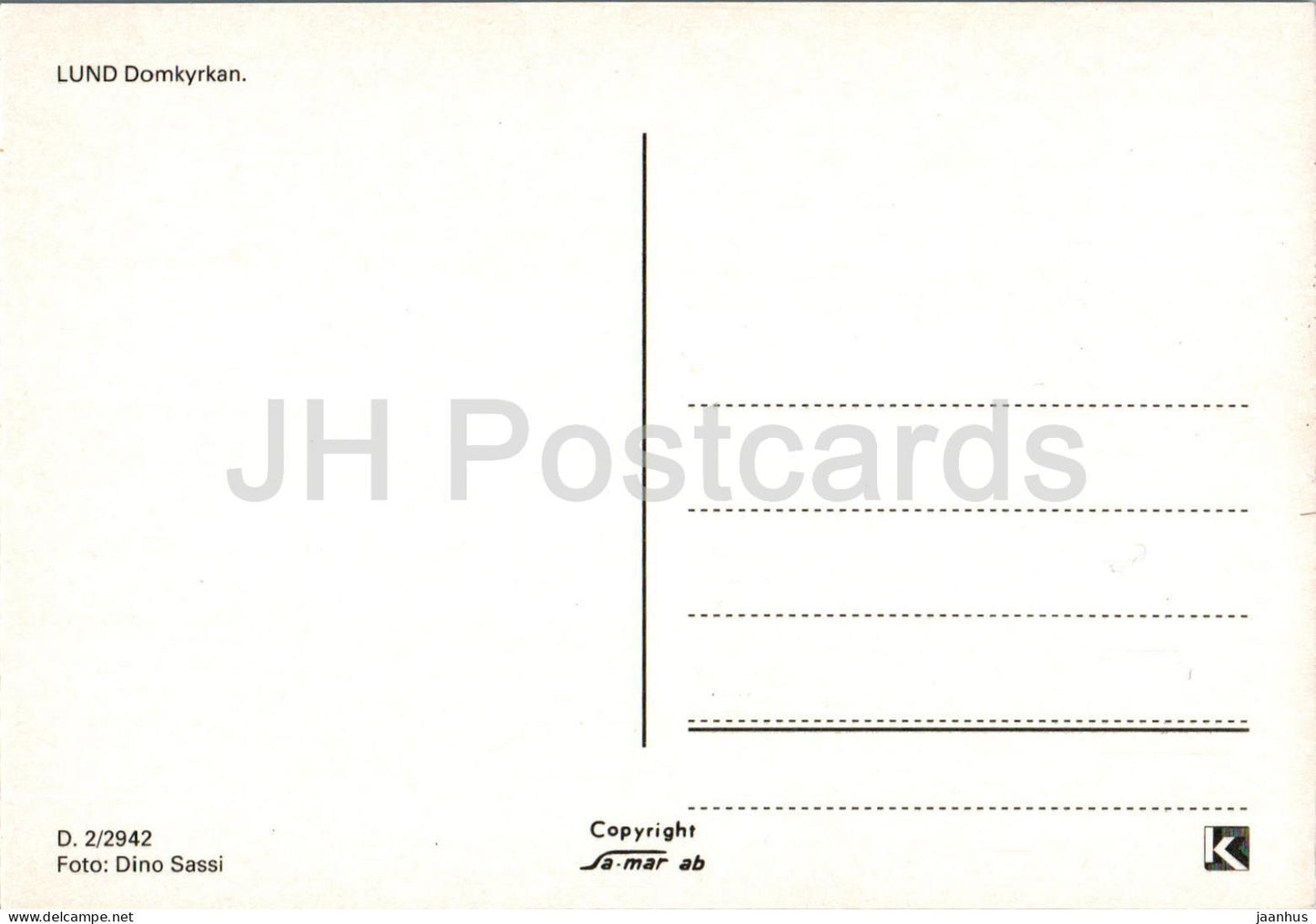 Lund - Domkyrkan - cathédrale - 2/2942 - Suède - inutilisé