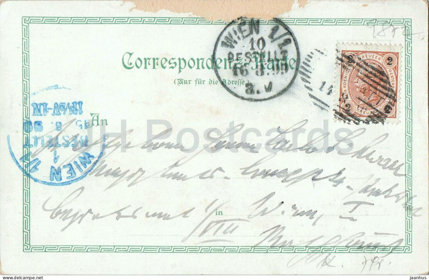 Gruss aus Millstatt - vue sur le lac - panorama de la ville - carte postale ancienne - 1899 - Autriche - utilisé