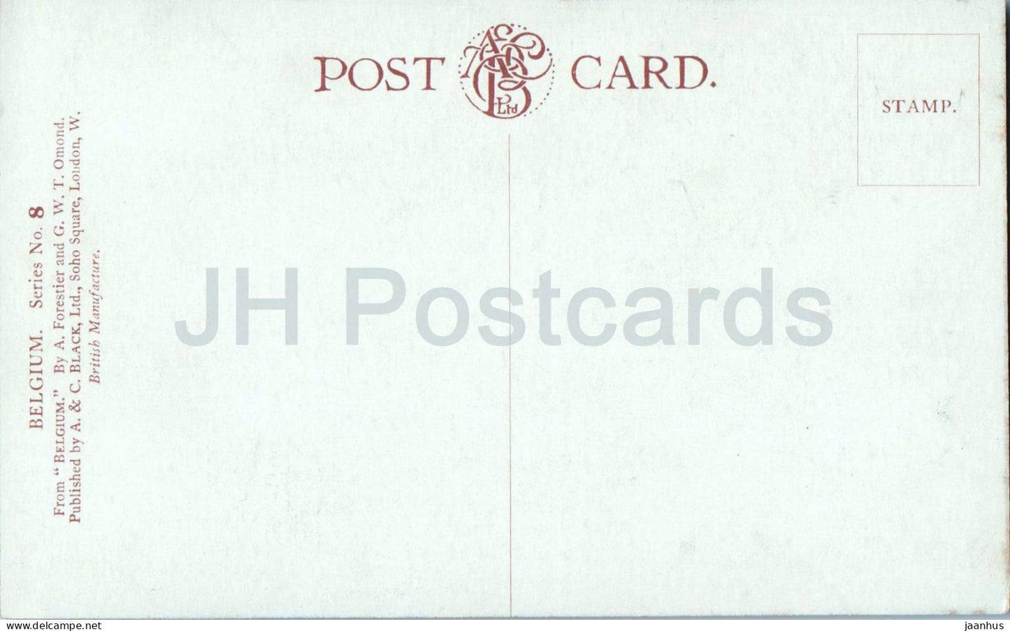 Bruges - Brugge - Quai du Rosaire - Série n° 8 - illustration - carte postale ancienne - Belgique - non utilisée