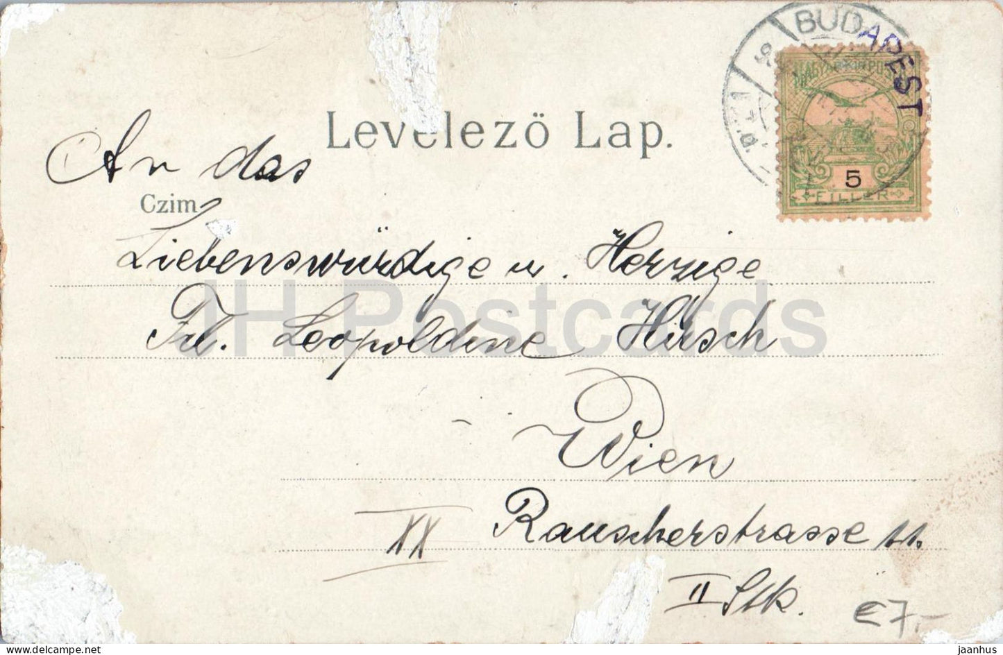 Budapest - Kerepesi ut es Nepszinhaz - Kerepesi Strasse mit Volkstheater - old postcard - 1900s - Hungary - used