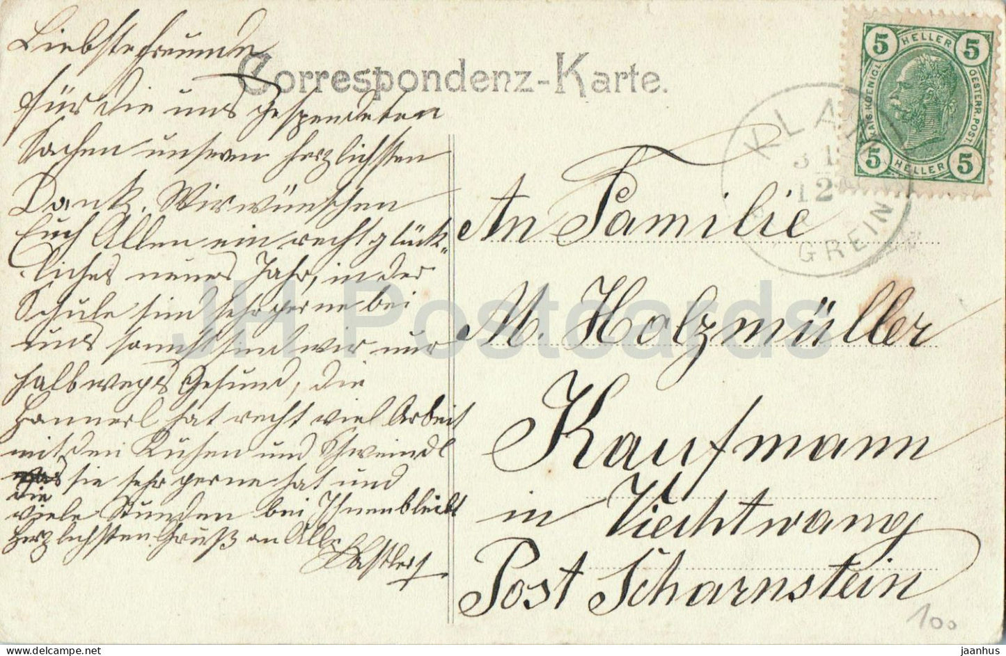 Château de Klamm - Château sur une colline rocheuse près de Grein - Stokhammer - 10 - Carte postale ancienne - 1906 - Autriche - d'occasion