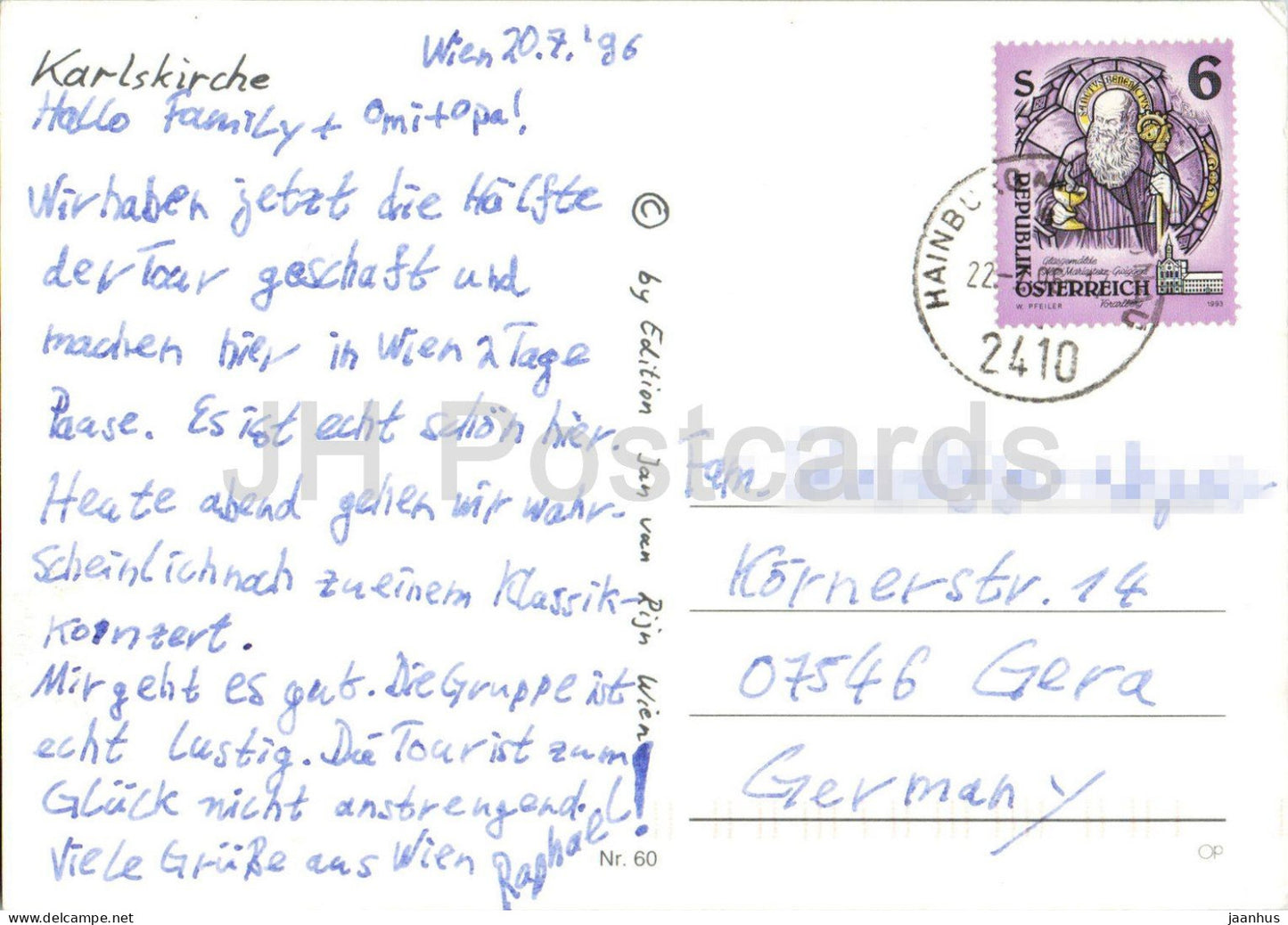 Vienne - Vienne - Karlskirche - église - architecture - 60 - 1996 - Autriche - utilisé