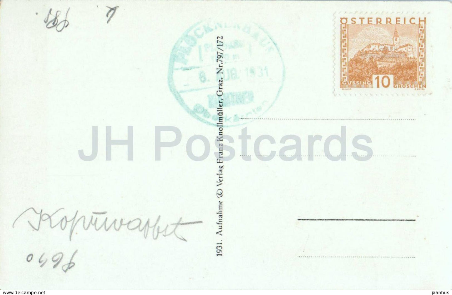 Plockengebiet - Plockenpass v. kleine Pal gesehen - No. 797/172 - old postcard - 1931 - Austria - used